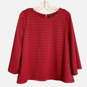 Eden Society Lalia Stitch Fix Red Textured Bell Sleeve Blouse. Size Medium.